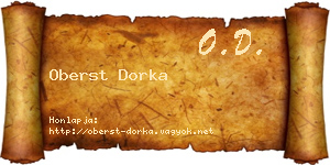 Oberst Dorka névjegykártya